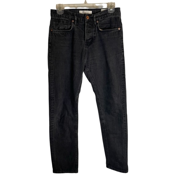 Billy Reid Black Straight Cut Straight Leg Button Fly Jeans Size 26 retro - Picture 1 of 7